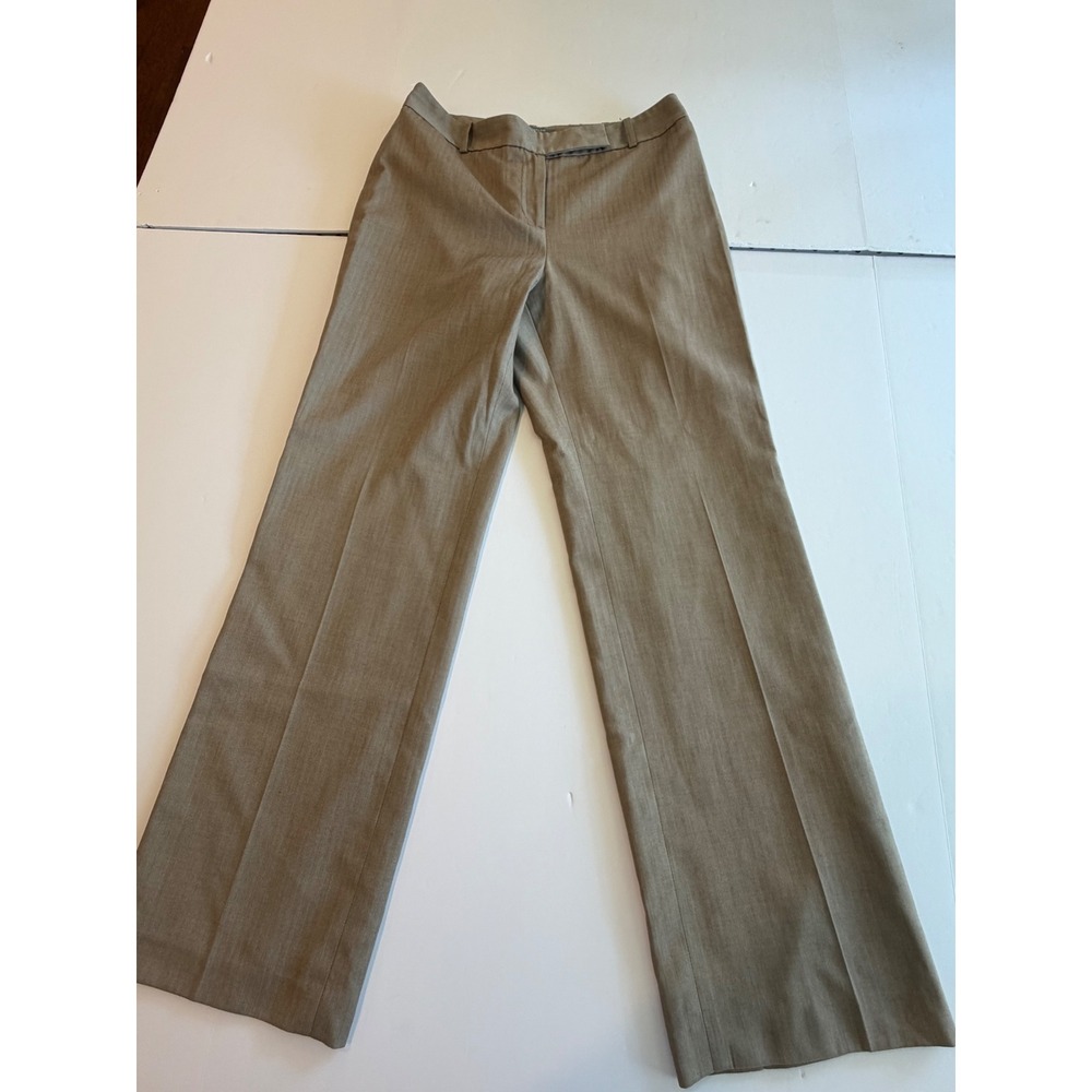 Ann‎ Taylor Petites Tan Herringbone Wide Leg Dress Pants Trousers 6P Womens